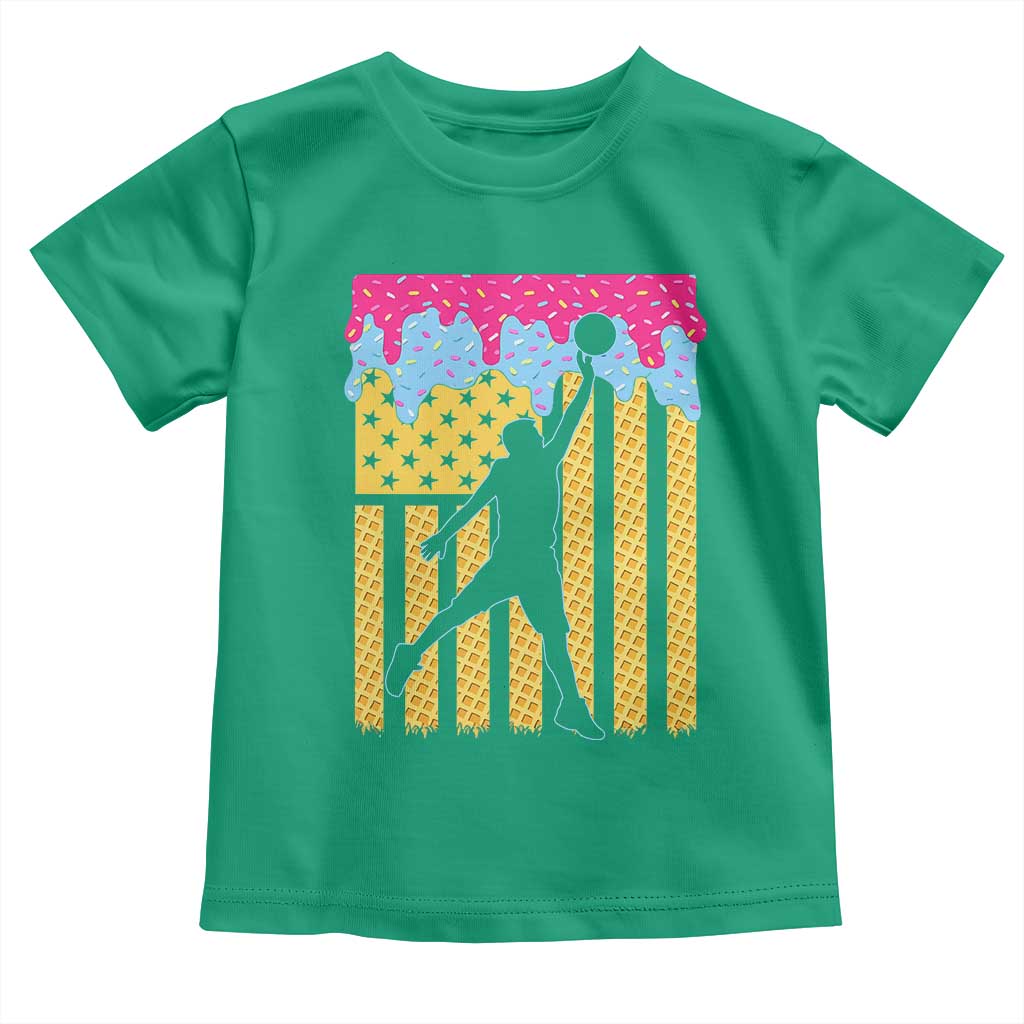 Basketball Ice Cream Drip American Flag Youth Players Toddler T Shirt