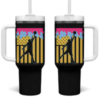 Basketball Ice Cream Drip American Flag Youth Players Tumbler With Handle