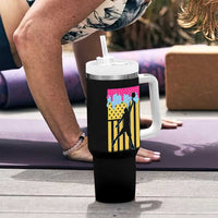 Basketball Ice Cream Drip American Flag Youth Players Tumbler With Handle