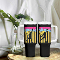 Basketball Ice Cream Drip American Flag Youth Players Tumbler With Handle