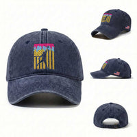 Basketball Ice Cream Drip American Flag Youth Players Washed Cotton Baseball Cap