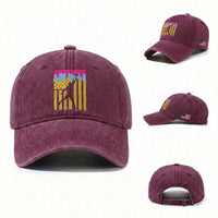 Basketball Ice Cream Drip American Flag Youth Players Washed Cotton Baseball Cap