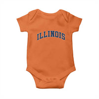 Illinois Sports Fan Vintage Bold Throwback IL State Baby Onesie