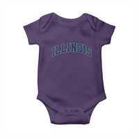 Illinois Sports Fan Vintage Bold Throwback IL State Baby Onesie