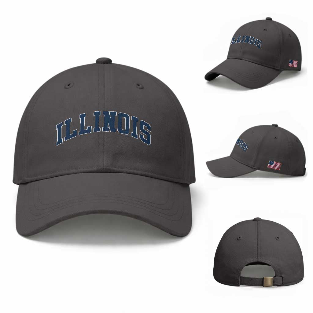 Illinois Sports Fan Vintage Bold Throwback IL State Baseball Cap