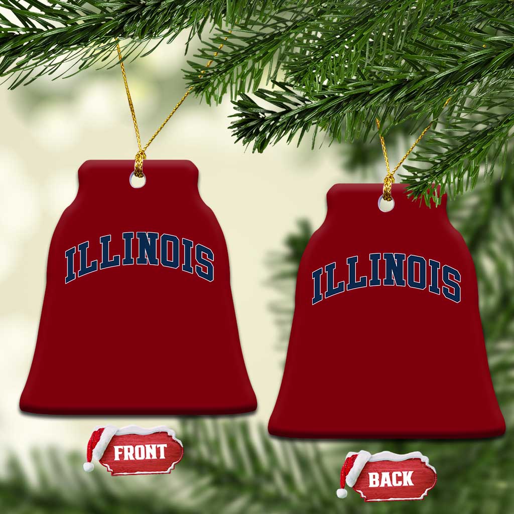 Illinois Sports Fan Vintage Bold Throwback IL State Ceramic Ornament