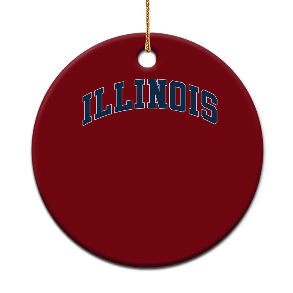 Illinois Sports Fan Vintage Bold Throwback IL State Ceramic Ornament