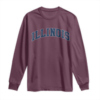 Illinois Sports Fan Vintage Bold Throwback IL State Long Sleeve Shirt