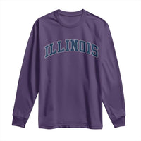 Illinois Sports Fan Vintage Bold Throwback IL State Long Sleeve Shirt