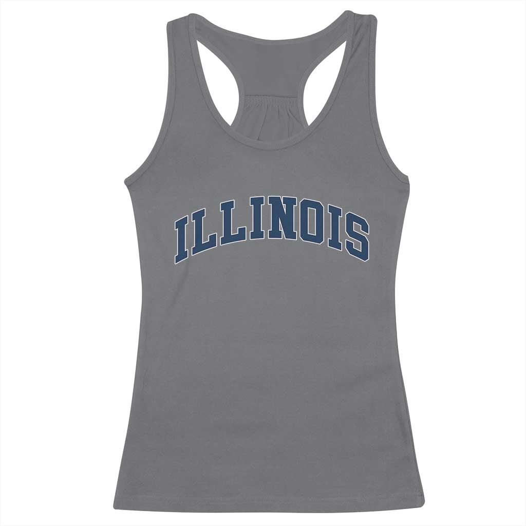 Illinois Sports Fan Vintage Bold Throwback IL State Racerback Tank Top