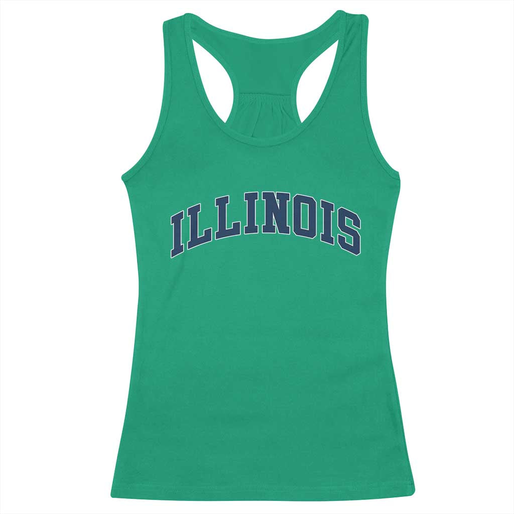 Illinois Sports Fan Vintage Bold Throwback IL State Racerback Tank Top
