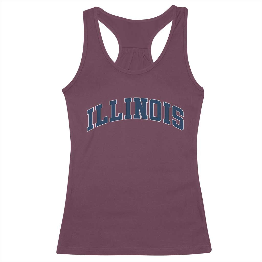Illinois Sports Fan Vintage Bold Throwback IL State Racerback Tank Top