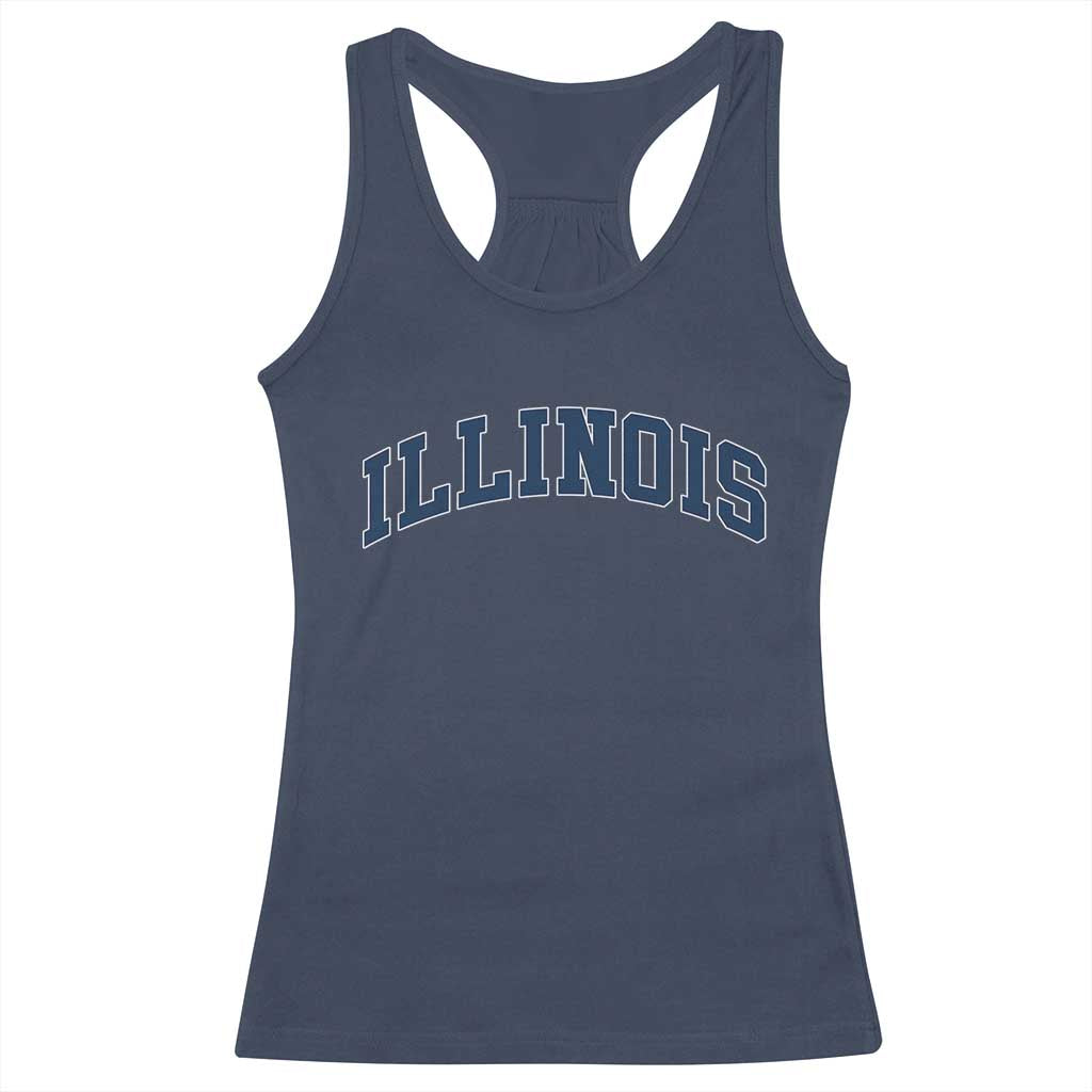 Illinois Sports Fan Vintage Bold Throwback IL State Racerback Tank Top