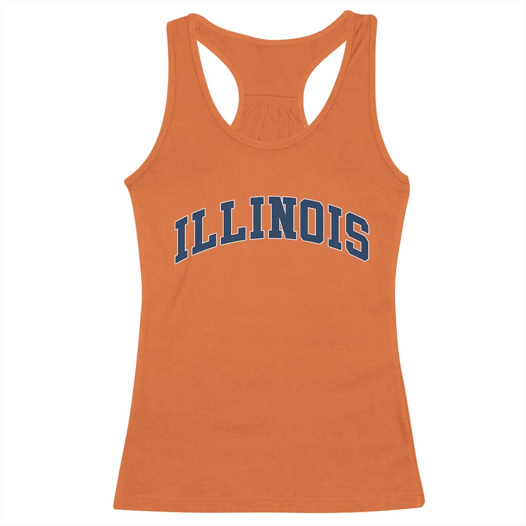 Illinois Sports Fan Vintage Bold Throwback IL State Racerback Tank Top