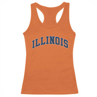 Illinois Sports Fan Vintage Bold Throwback IL State Racerback Tank Top