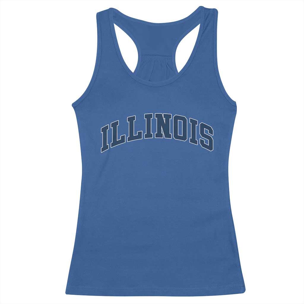 Illinois Sports Fan Vintage Bold Throwback IL State Racerback Tank Top
