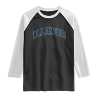 Illinois Sports Fan Vintage Bold Throwback IL State Raglan Shirt