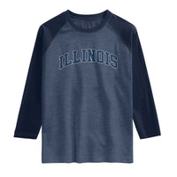 Illinois Sports Fan Vintage Bold Throwback IL State Raglan Shirt