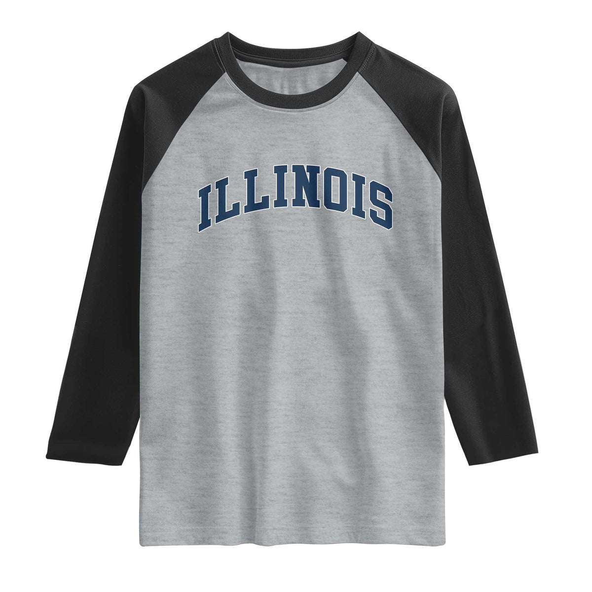 Illinois Sports Fan Vintage Bold Throwback IL State Raglan Shirt