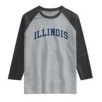 Illinois Sports Fan Vintage Bold Throwback IL State Raglan Shirt