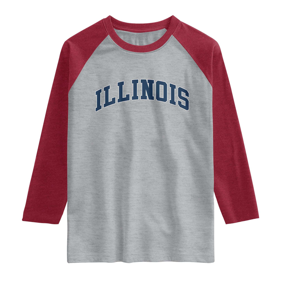 Illinois Sports Fan Vintage Bold Throwback IL State Raglan Shirt