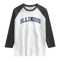 Illinois Sports Fan Vintage Bold Throwback IL State Raglan Shirt