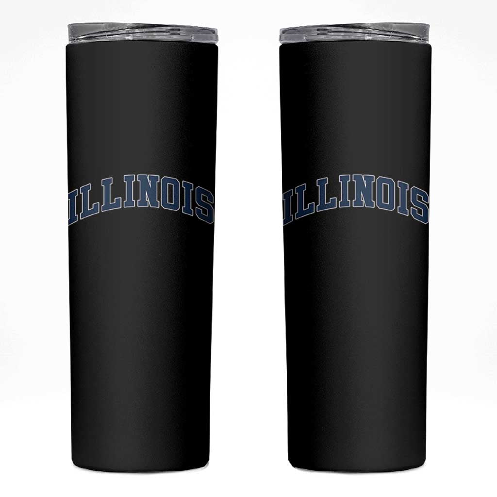 Illinois Sports Fan Vintage Bold Throwback IL State Skinny Tumbler