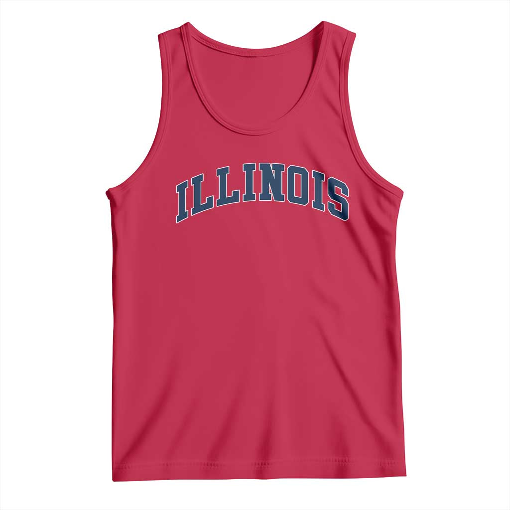 Illinois Sports Fan Vintage Bold Throwback IL State Tank Top