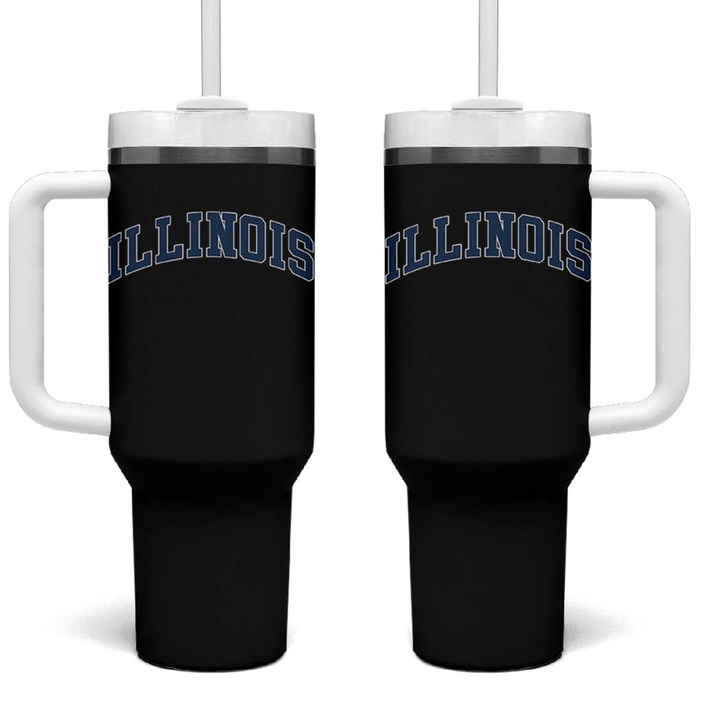Illinois Sports Fan Vintage Bold Throwback IL State Tumbler With Handle