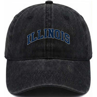 Illinois Sports Fan Vintage Bold Throwback IL State Washed Cotton Baseball Cap