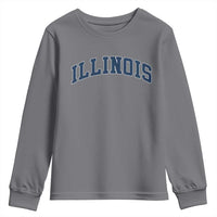 Illinois Sports Fan Vintage Bold Throwback IL State Youth Sweatshirt