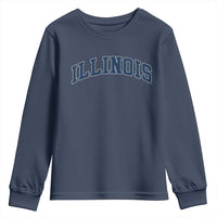 Illinois Sports Fan Vintage Bold Throwback IL State Youth Sweatshirt
