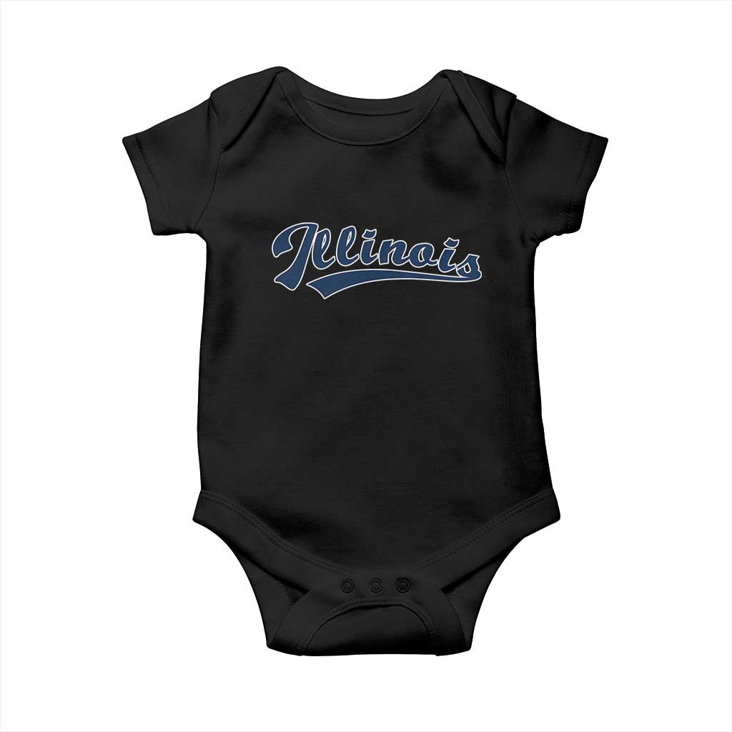 Illinois Varsity Script Classic Sports Jersey Style Baby Onesie
