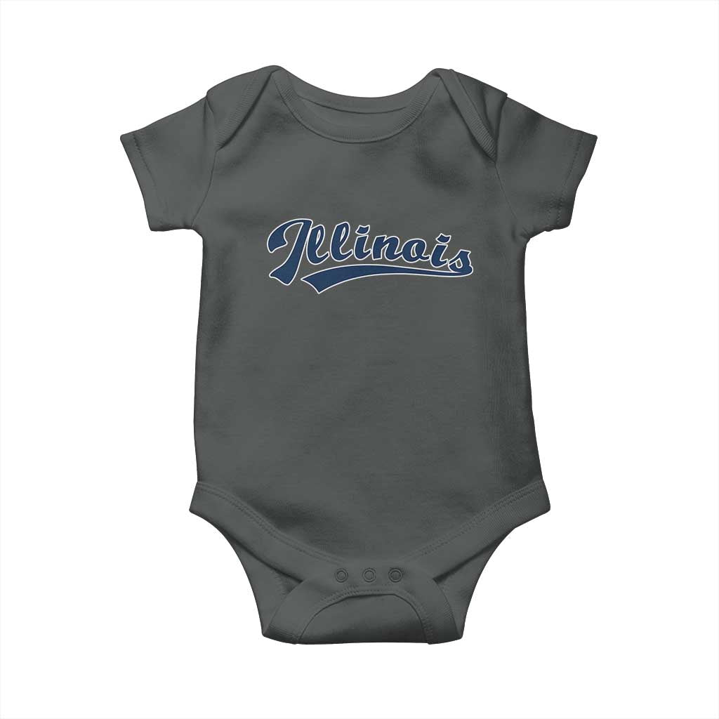 Illinois Varsity Script Classic Sports Jersey Style Baby Onesie
