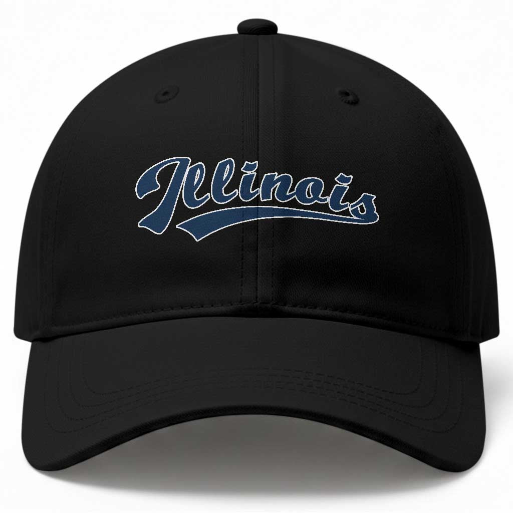 Illinois Varsity Script Classic Sports Jersey Style Baseball Cap