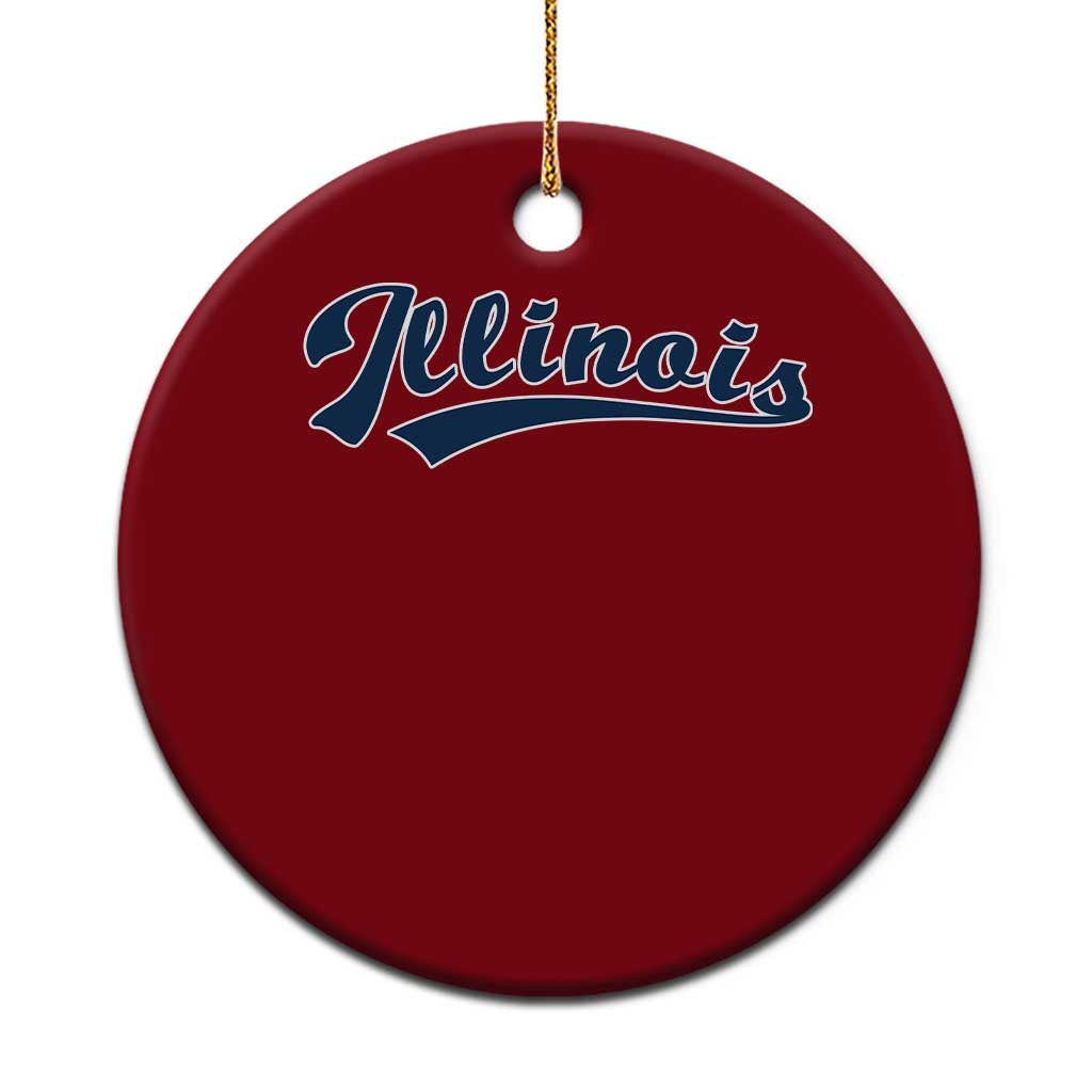 Illinois Varsity Script Classic Sports Jersey Style Ceramic Ornament