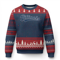Illinois Varsity Script Classic Sports Jersey Style Ugly Christmas Sweater