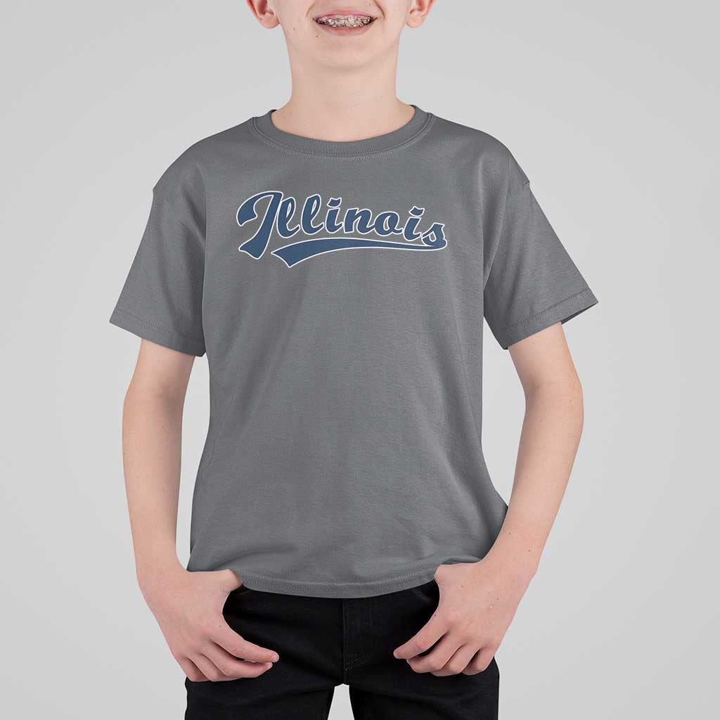 Illinois Varsity Script Classic Sports Jersey Style T Shirt For Kid