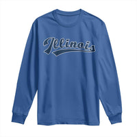 Illinois Varsity Script Classic Sports Jersey Style Long Sleeve Shirt