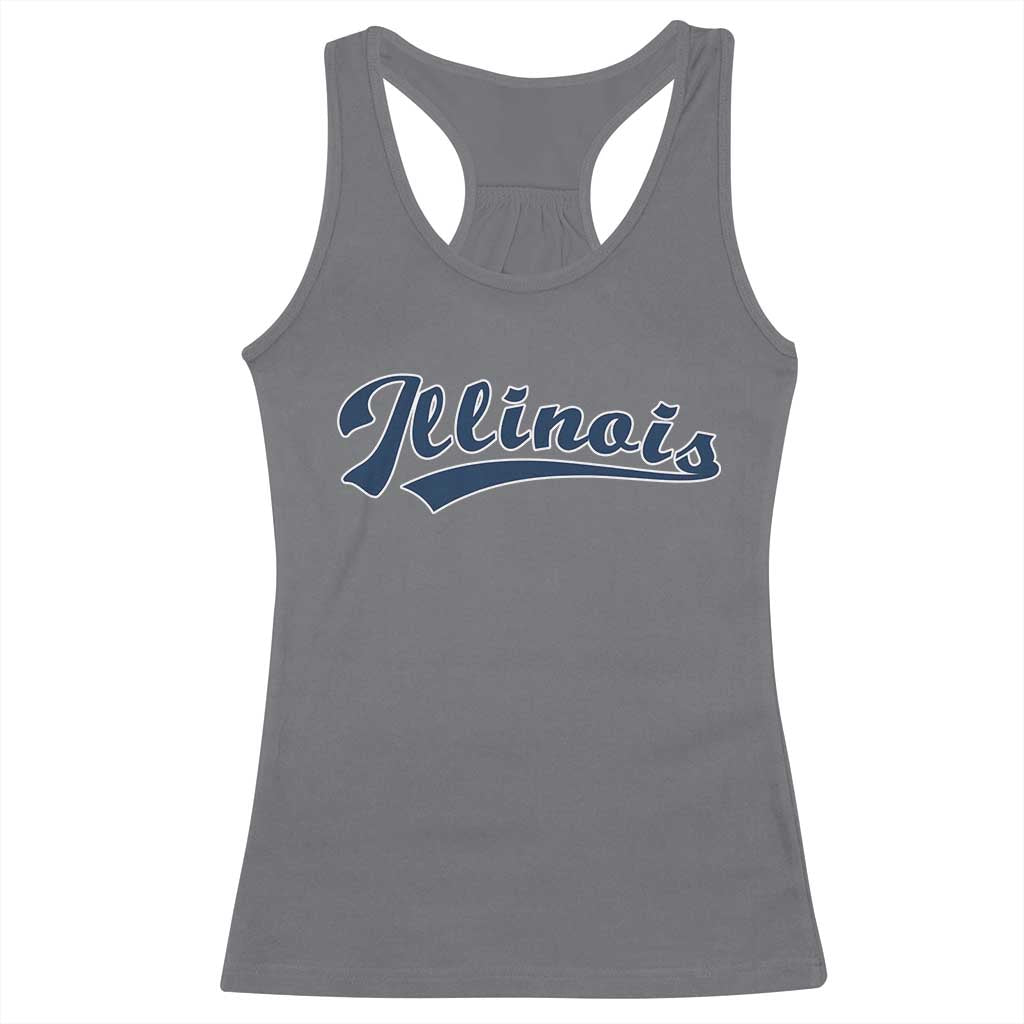 Illinois Varsity Script Classic Sports Jersey Style Racerback Tank Top