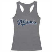 Illinois Varsity Script Classic Sports Jersey Style Racerback Tank Top