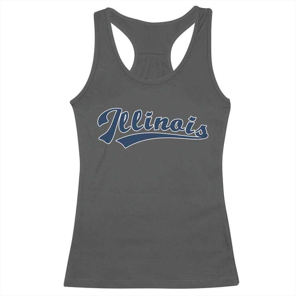 Illinois Varsity Script Classic Sports Jersey Style Racerback Tank Top