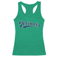 Illinois Varsity Script Classic Sports Jersey Style Racerback Tank Top