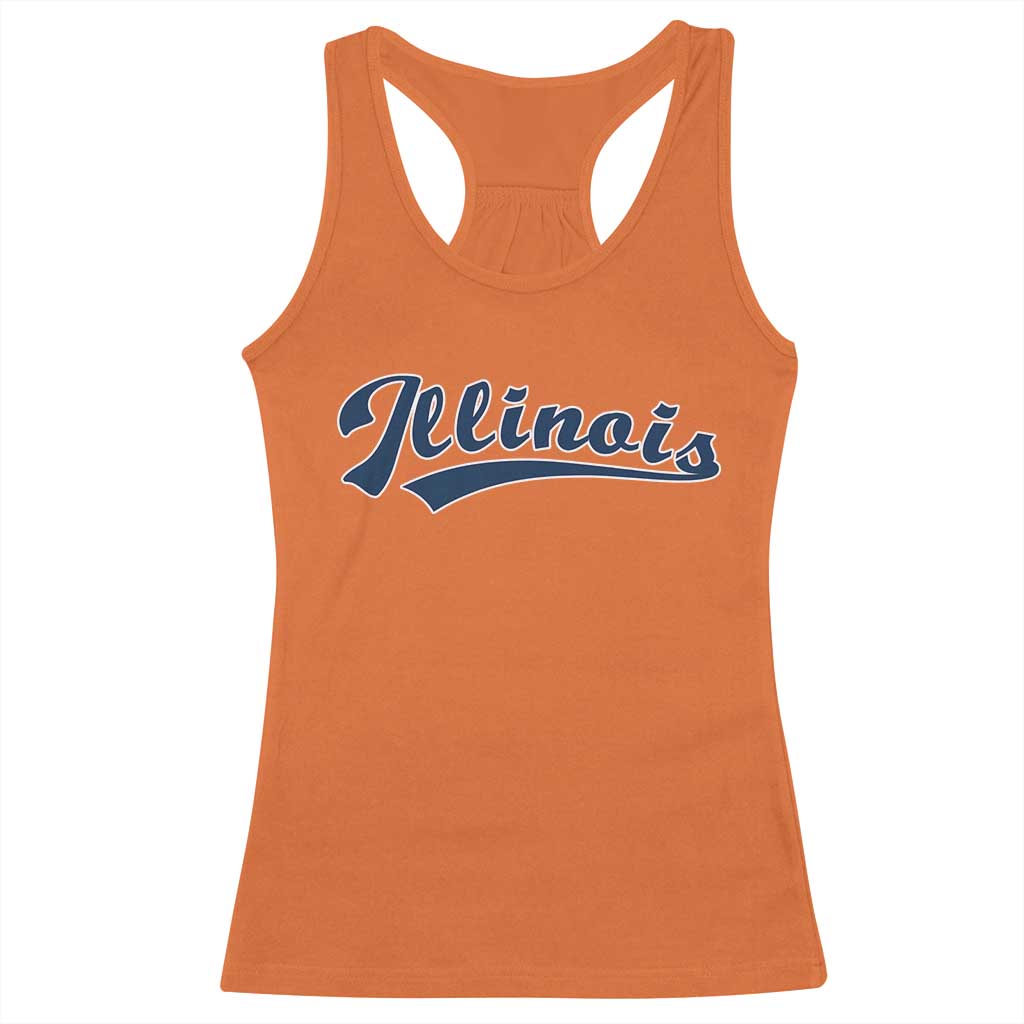Illinois Varsity Script Classic Sports Jersey Style Racerback Tank Top