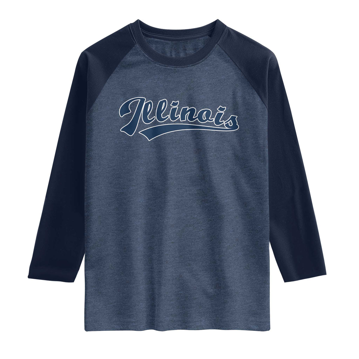 Illinois Varsity Script Classic Sports Jersey Style Raglan Shirt