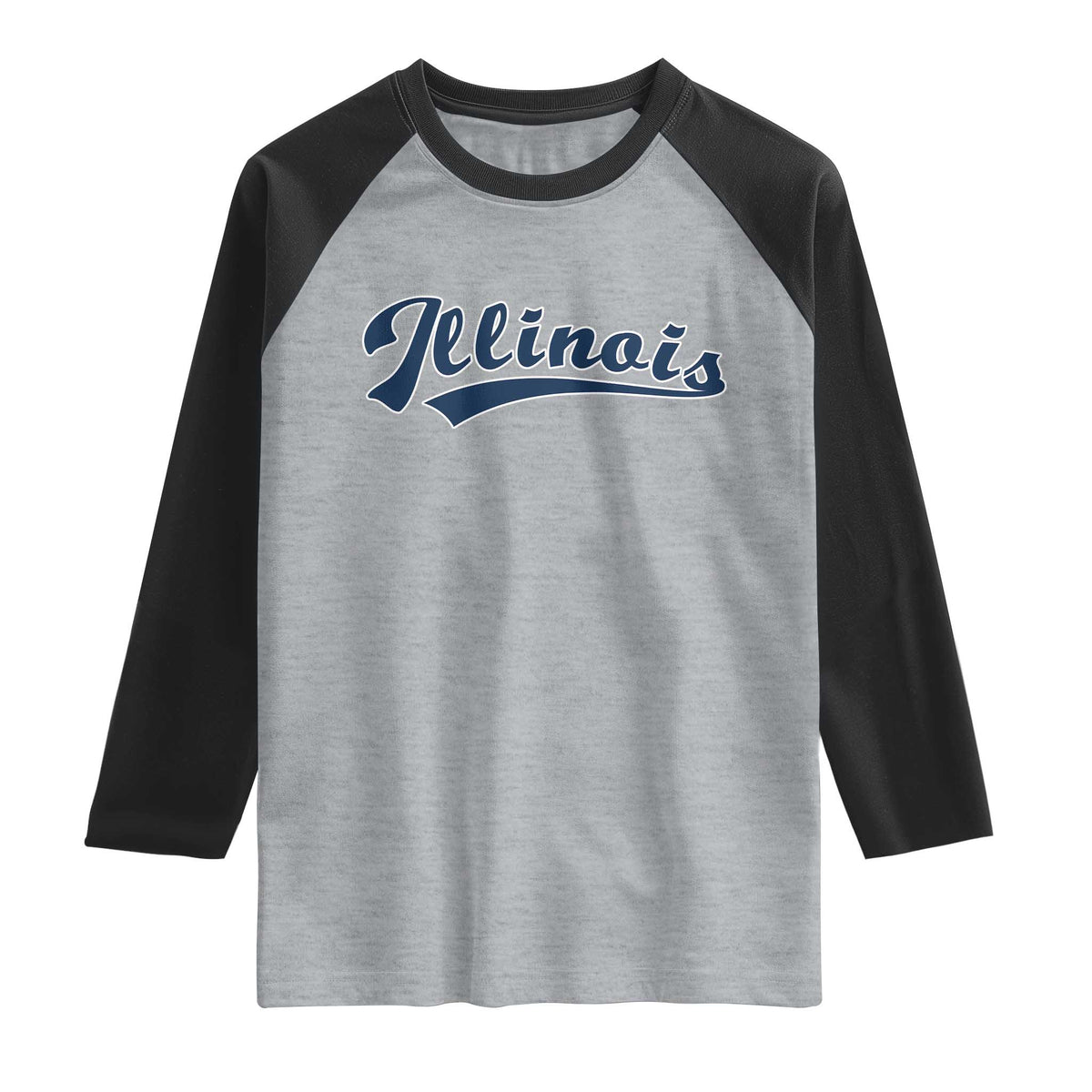 Illinois Varsity Script Classic Sports Jersey Style Raglan Shirt