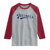 Illinois Varsity Script Classic Sports Jersey Style Raglan Shirt