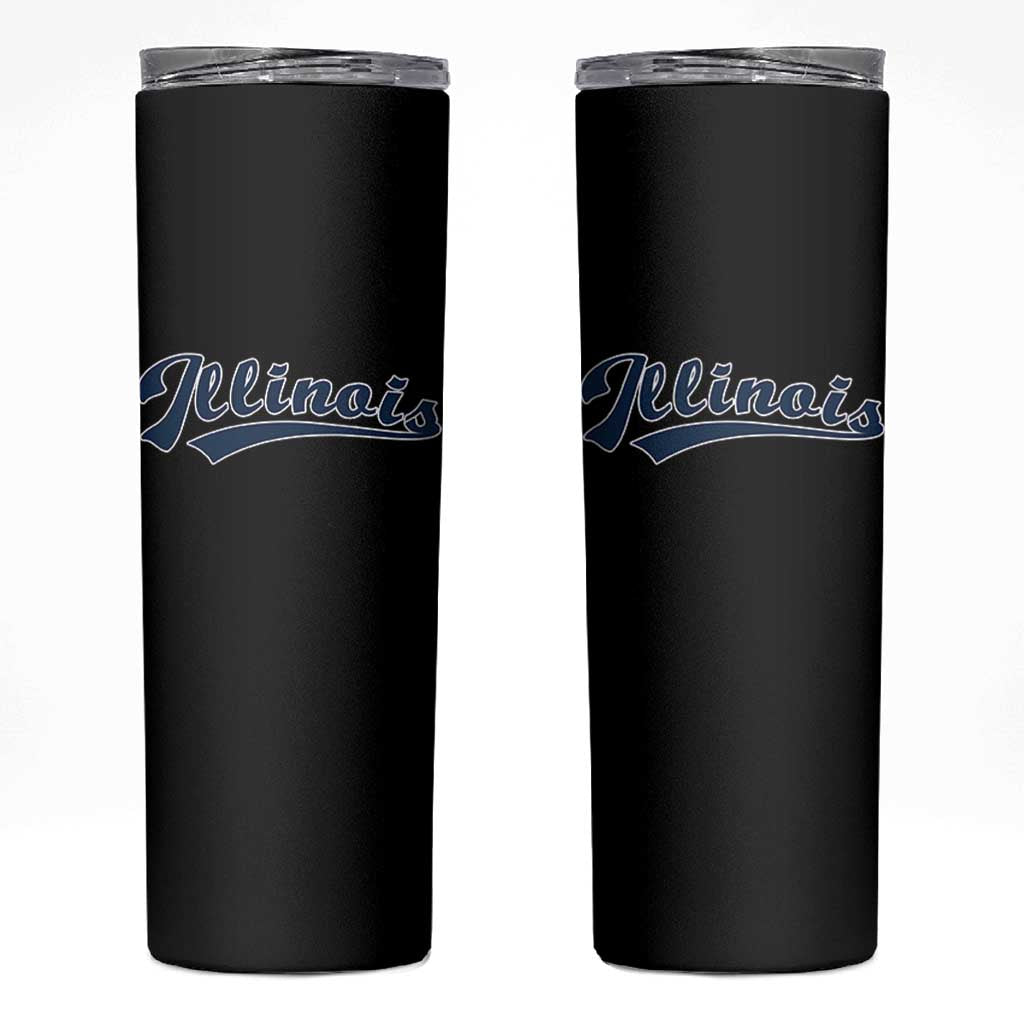 Illinois Varsity Script Classic Sports Jersey Style Skinny Tumbler