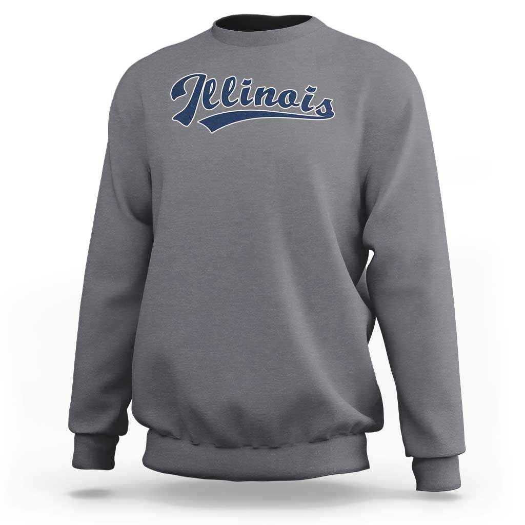 Illinois Varsity Script Classic Sports Jersey Style Sweatshirt