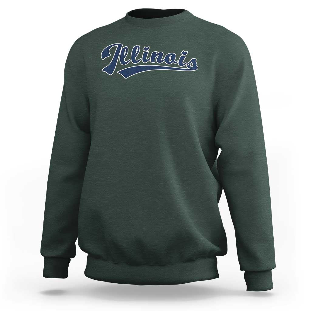Illinois Varsity Script Classic Sports Jersey Style Sweatshirt